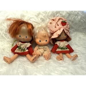 VTG Strawberry Shortcake Dolls Lot 5" American Greetings 1979 Hong Kong READ